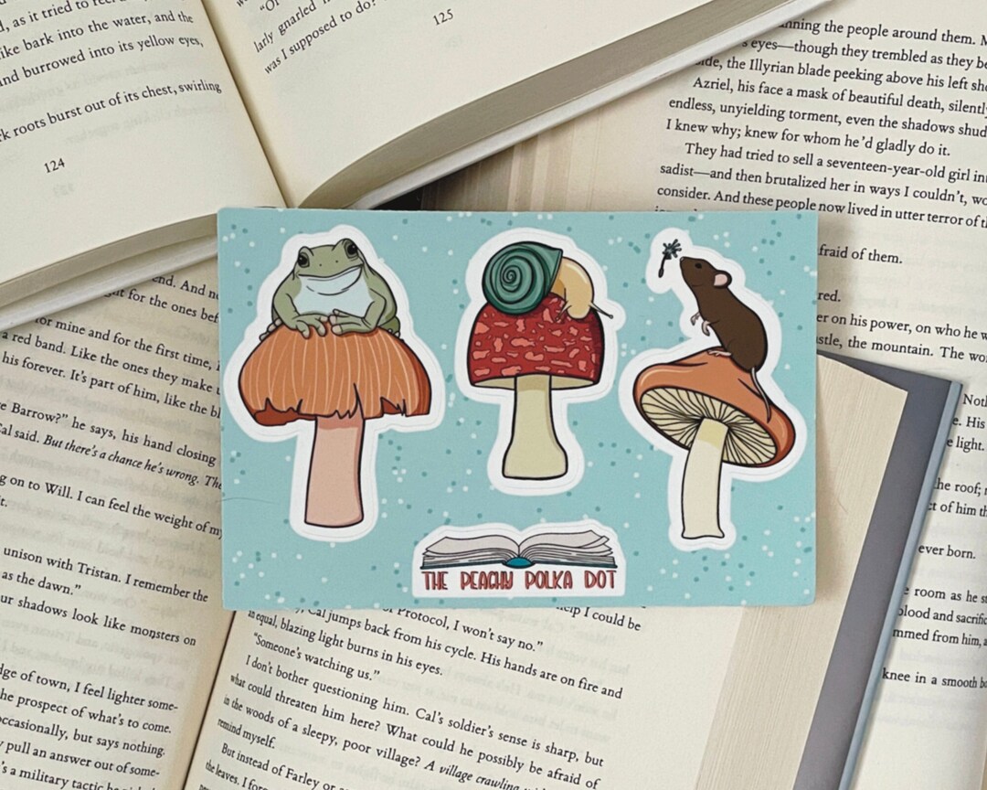 Cottage Core Sticker Sheet, Frog Mouse and Snail Sitting on Top ...