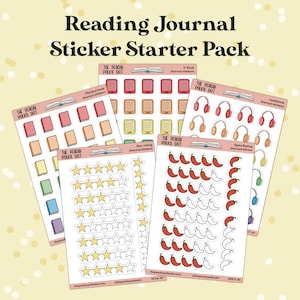 Startpakket met leesdagboekstickers, elke sticker die je nodig hebt om je reis met een leesdagboek te beginnen! Sterbeoordeling, kruidenbeoordeling en meer