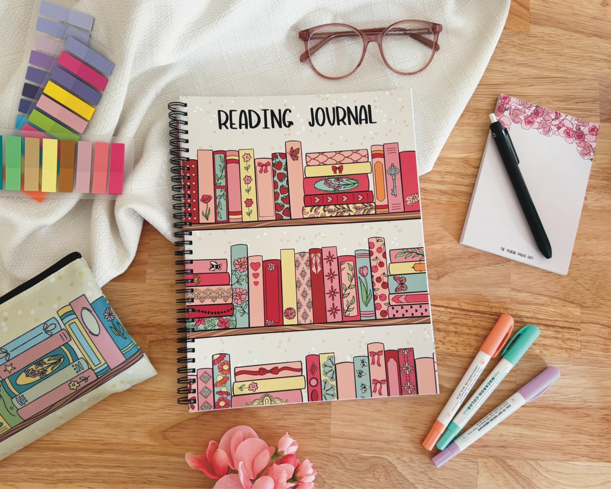 XL Romance Reading Journal with 100 Book Reviews, TBR List, Coloring Page & Prompts, Book Tracker Notebook, Book Lover gift, limited edition