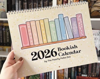 2026 Bookish Calendar, cozy reading calendar for book lovers, monthly book tracker, book club gift, aesthetic literary wall calendar