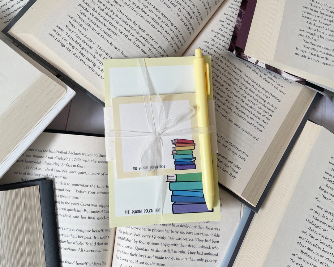 Rainbow Book Stack Stationery Gift Bundle, Note Pad Post It Note and ...