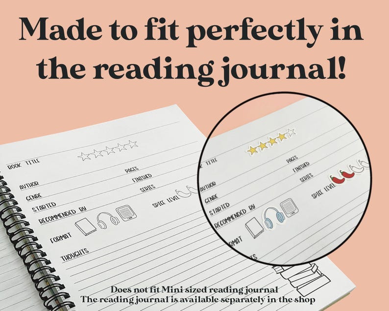 Reading Journal stickers, reading format E-Reader journal sticker, e-book kindle reader journal stickers image 9