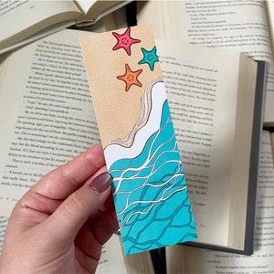 Ocean bookmark, summer themed bookmark for beach reads