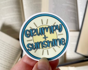 Grumpy Sunshine Sticker, Romance Trope Sticker, Bookish Kindle Decor, Cute Bookish Gift