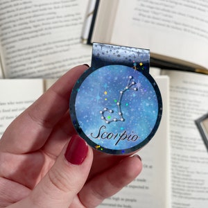 Scorpio zodiac sign holographic magnetic bookmark