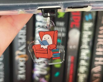 Mysig spök-kindleberlock, läskig säsong-kindle-dammpluggberlock för läsare och personer som älskar att läsa böcker