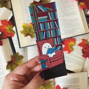 ghost in a library bookmark