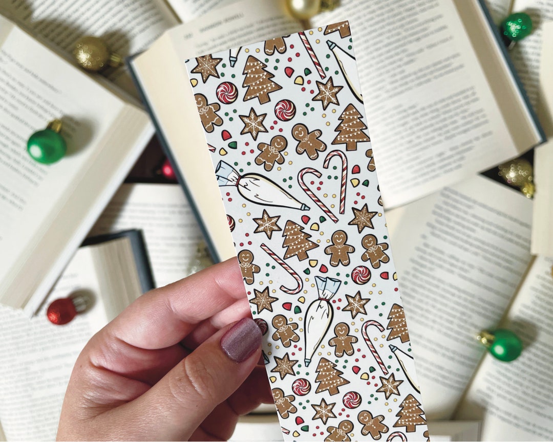 Gingerbread Cookies Bookmark, Cute Gingerbread Bookmark, Holiday Baking ...