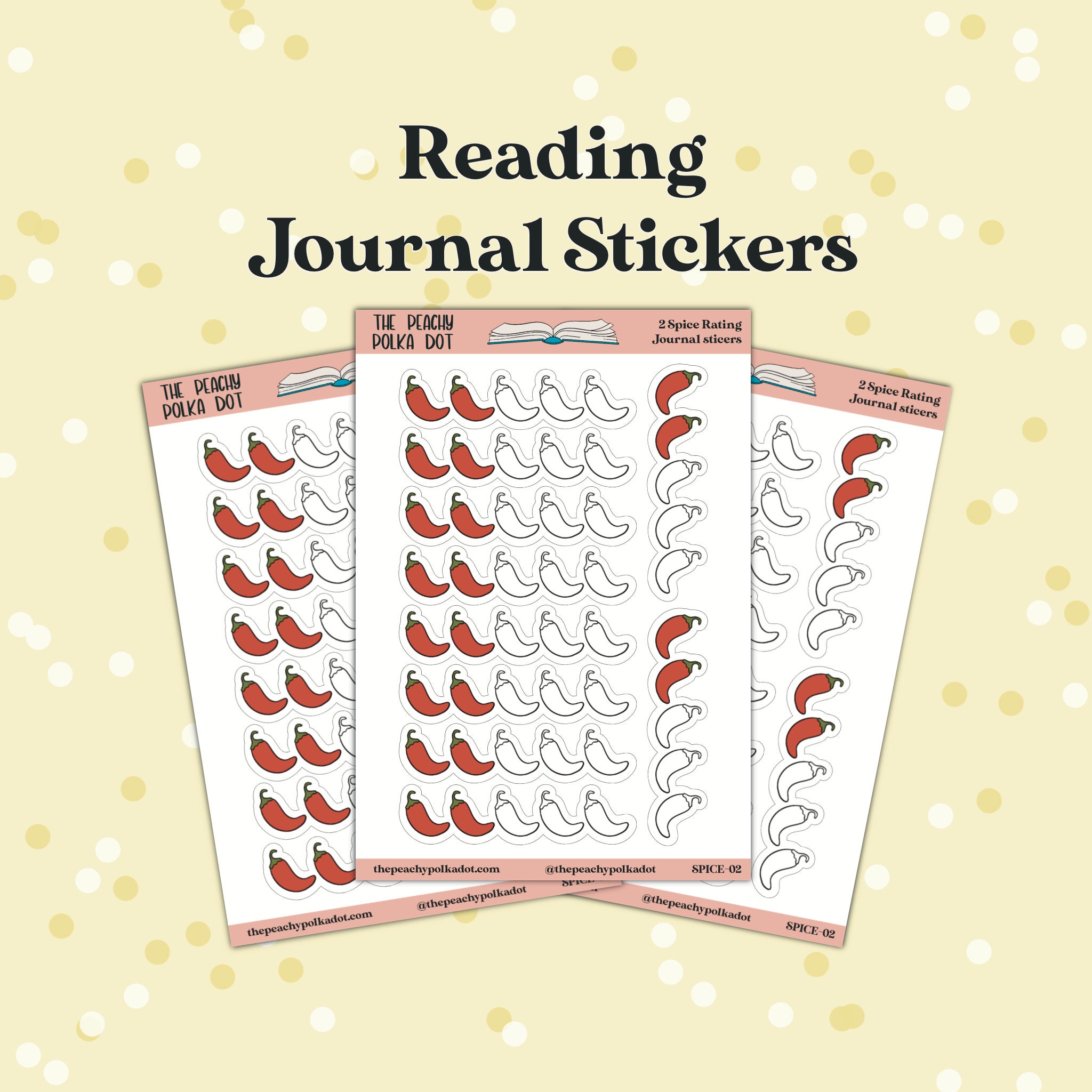 Spice Rating Journal Stickers, Reading Journal Sticker, Bookish Stickers, Journal  Sticker Sheet for Book Review, Booktok Journaling Sticker 