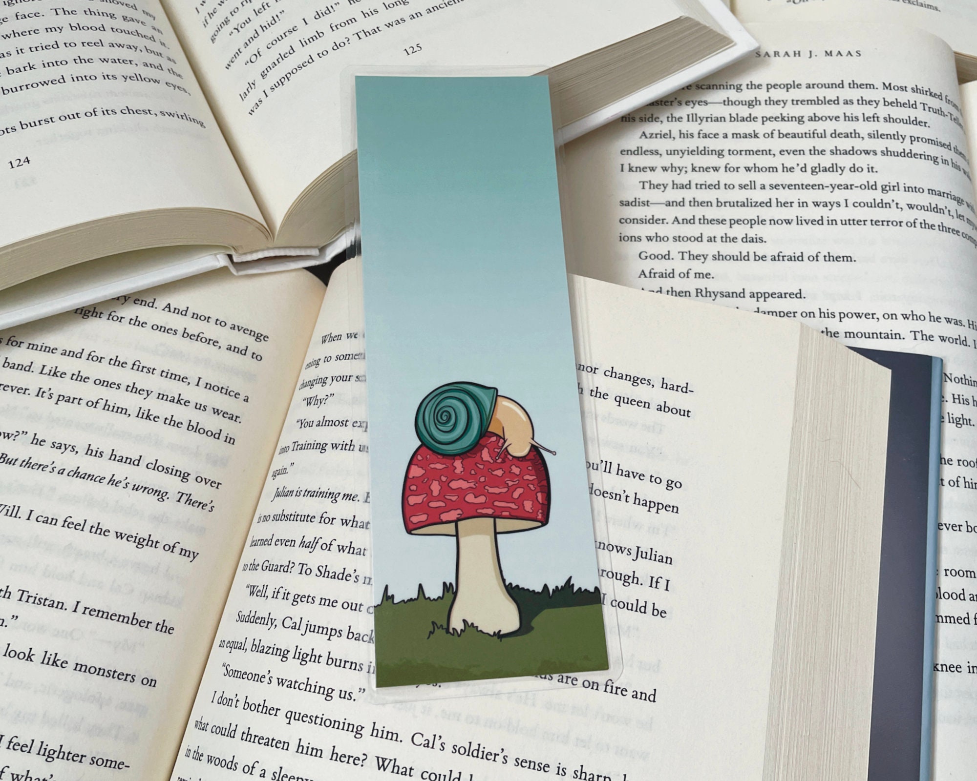 Snail and Mushroom Bookmark: 2x6