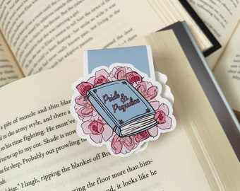 Pride and Prejudice Buch mit Blumen Magnet Lesezeichen