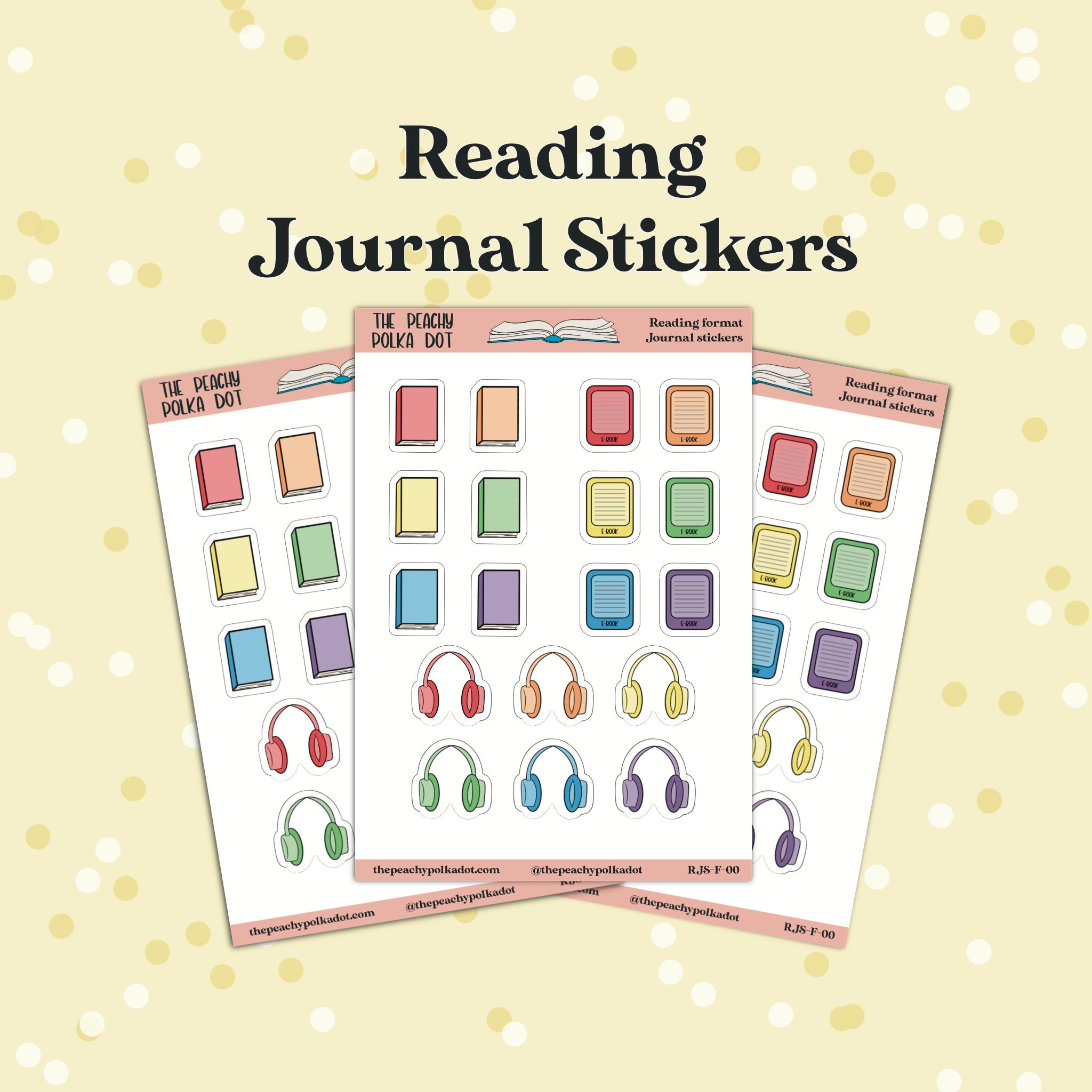 Reading Journal Stickers, Reading Format Journal Sticker, Physical Book  Audiobook and E-reader Stickers to Indicate What Format You Read In 