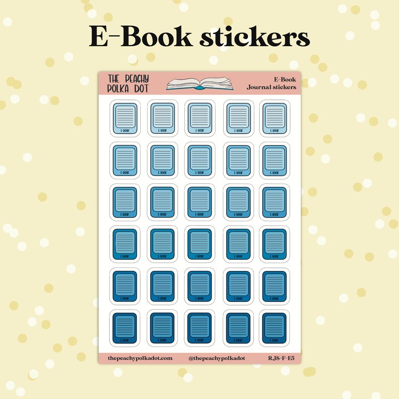 Reading Journal stickers, reading format E-Reader journal sticker, e-book kindle reader journal stickers Blue