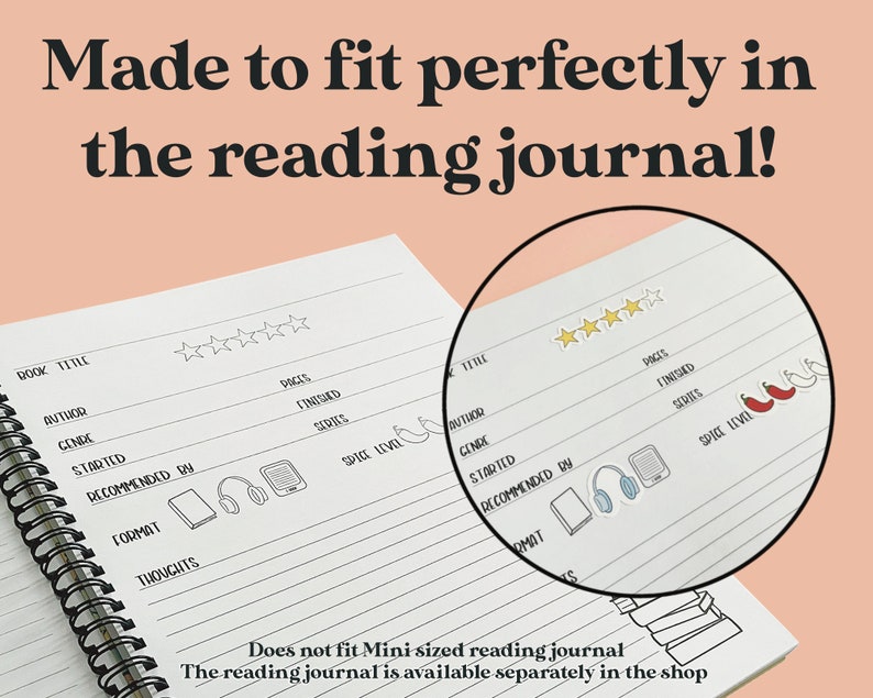 Peut inclure: Un journal de lecture blanc avec une reliure spirale noire. Le journal comprend une section pour le titre du livre, l'auteur, le genre, le nombre de pages, le d&eacute;but, la fin, recommand&eacute; par, le format, les r&eacute;flexions et le niveau d'&eacute;pices. Le journal est con&ccedil;u pour s'adapter parfaitement &agrave; un journal de lecture de taille mini.