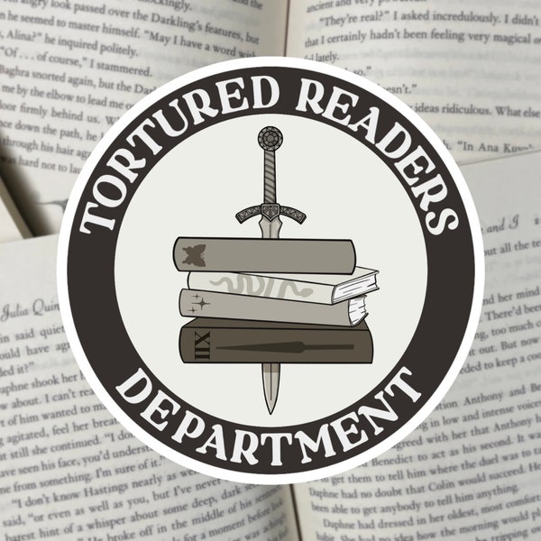 Tortured Readers Department sticker, bookish sticker for the Swifties, inspired by the Tortured Poets Department album