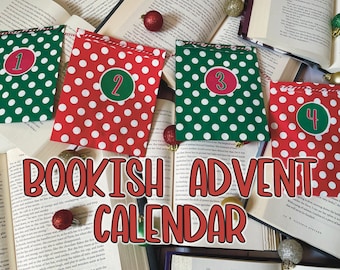 Bookish advent calendar - 12 day Christmas countdown for readers, bookish advent calendar, holiday gift for reader librarian or book lover