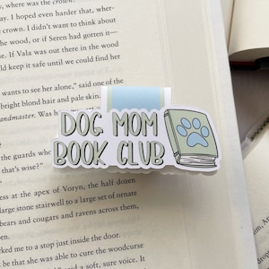 Dog Mom Book Club Magnetic Bookmark, Cute Paw Print Page Marker, Bookish Gift for Dog Lovers, Fun Reader Accessory