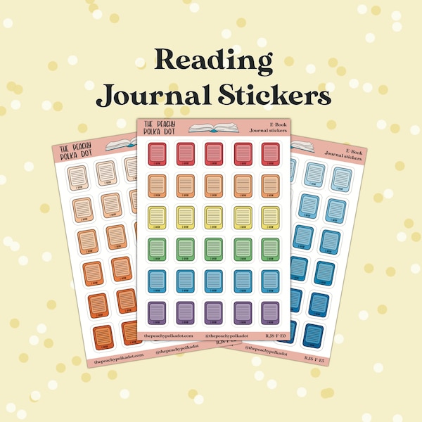 Reading Journal stickers, reading format E-Reader journal sticker, e-book kindle reader journal stickers