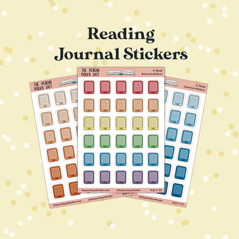 Reading Journal stickers, reading format E-Reader journal sticker, e-book kindle reader journal stickers image 1