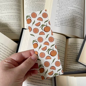 Oranges bookmark, orange patterned bookmark, cute summer bookmark