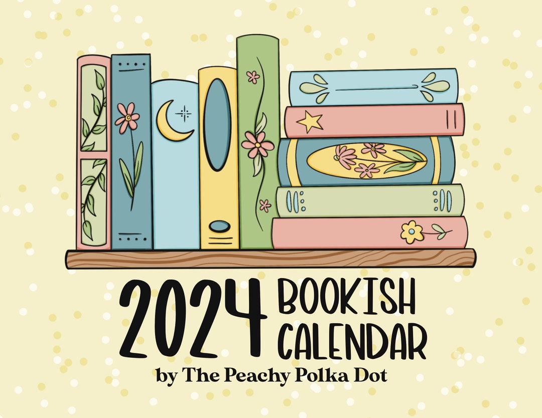 2024 Book Lovers Calendar, Hand Drawn Wall Calendar for Readers, 2024