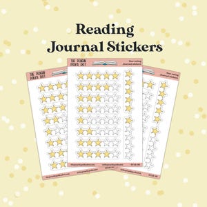 Stern Stern Journal Aufkleber, Lesejournal Aufkleber, Bücherliebe, Journal Stickerbogen für Buchbesprechung, Bullet-Journal Aufkleber