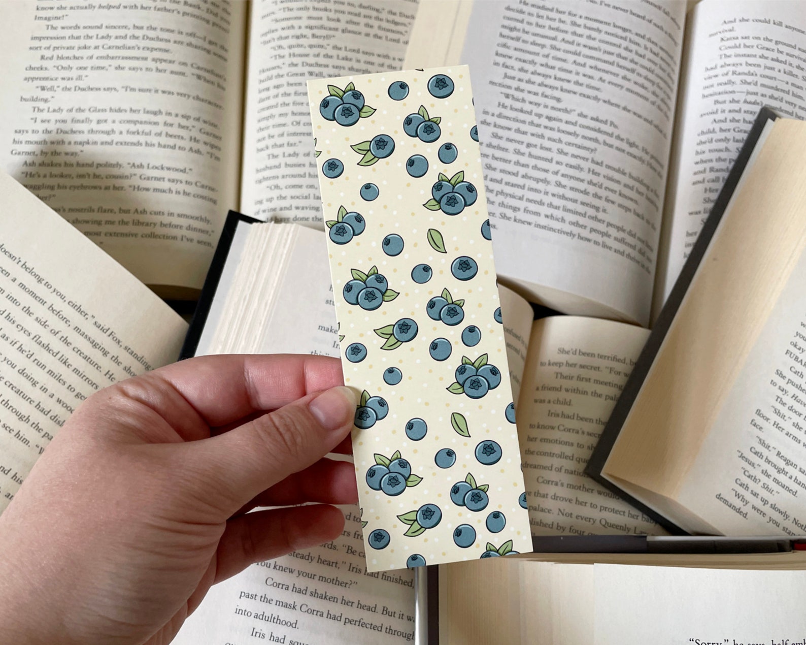 Blueberry Bookmark, Blueberries Patterned Bookmark - Etsy