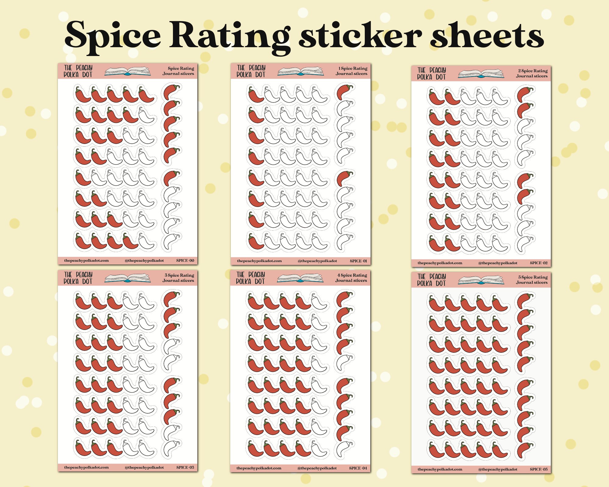 Book Journal, Book Rating, Spicy Rating Stickers -  Denmark
