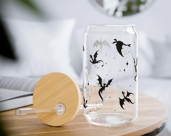 Vaso Dragon Glass, taza para café helado para amantes de los libros, regalo para lectores de fantasía, vajilla para amantes de los libros, regalo para ella.