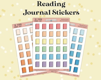 Reading Journal stickers, reading format physical book journal sticker, physical book format reader journal stickers