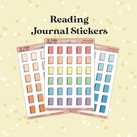 Reading Journal stickers, reading format physical book journal sticker, physical book format reader journal stickers