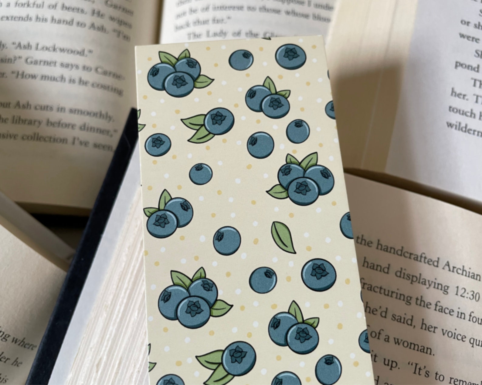 Blueberry Bookmark, Blueberries Patterned Bookmark - Etsy