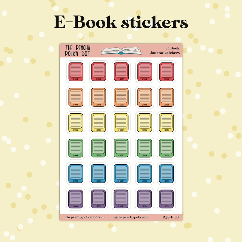 Reading Journal stickers, reading format E-Reader journal sticker, e-book kindle reader journal stickers Rainbow