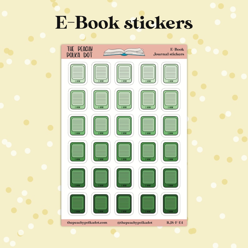 Reading Journal stickers, reading format E-Reader journal sticker, e-book kindle reader journal stickers Green