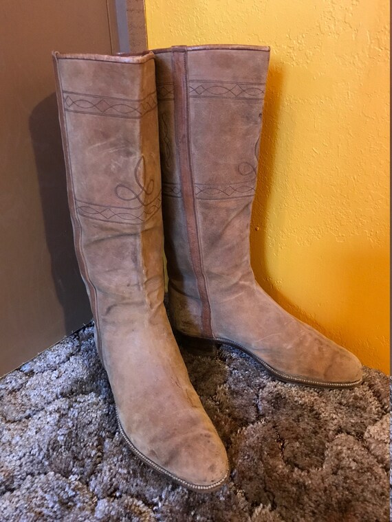 suede cowboy boots womens