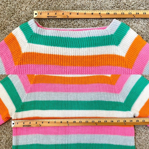 Candy Striped Pullover Sweater - Size Medium - image 7