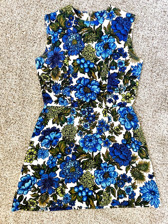 Vintage 60s Blueberry Floral Mini Dress - Size Sm… - image 5