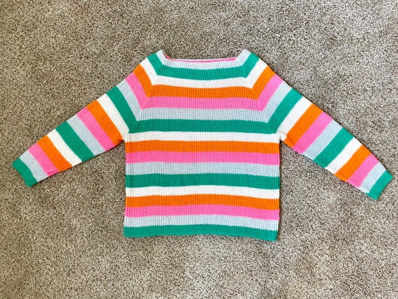 Candy Striped Pullover Sweater - Size Medium - image 1