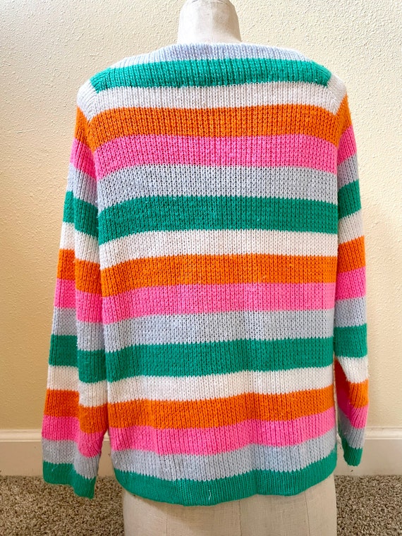 Candy Striped Pullover Sweater - Size Medium - image 6