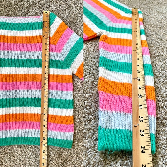 Candy Striped Pullover Sweater - Size Medium - image 8