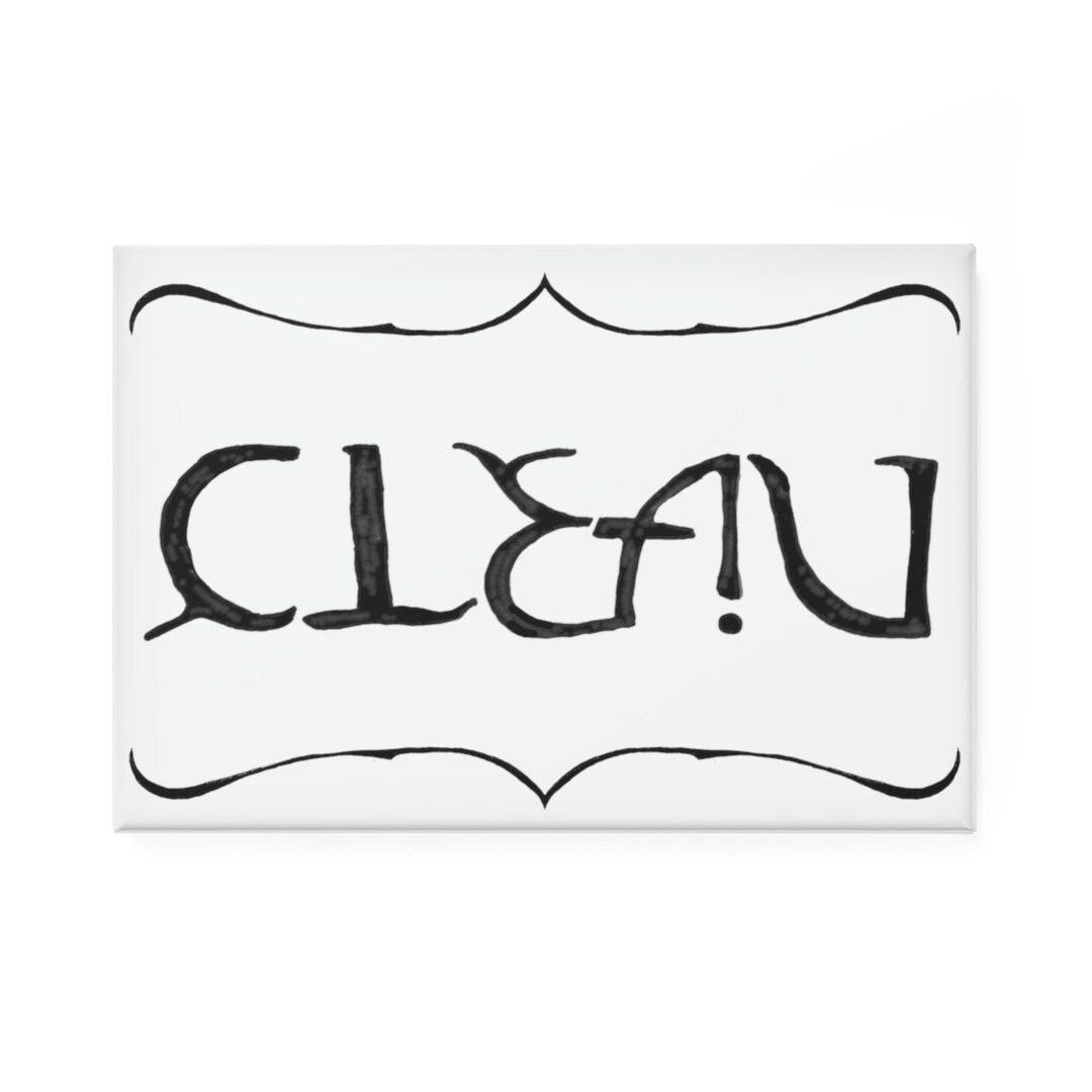 Clean Dirty Dishwasher Ambigram Etsy Canada