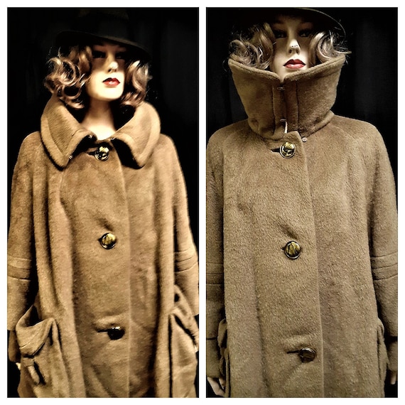 STUNNING Pin Up Mohair Wool Swing Coat -40's Thick