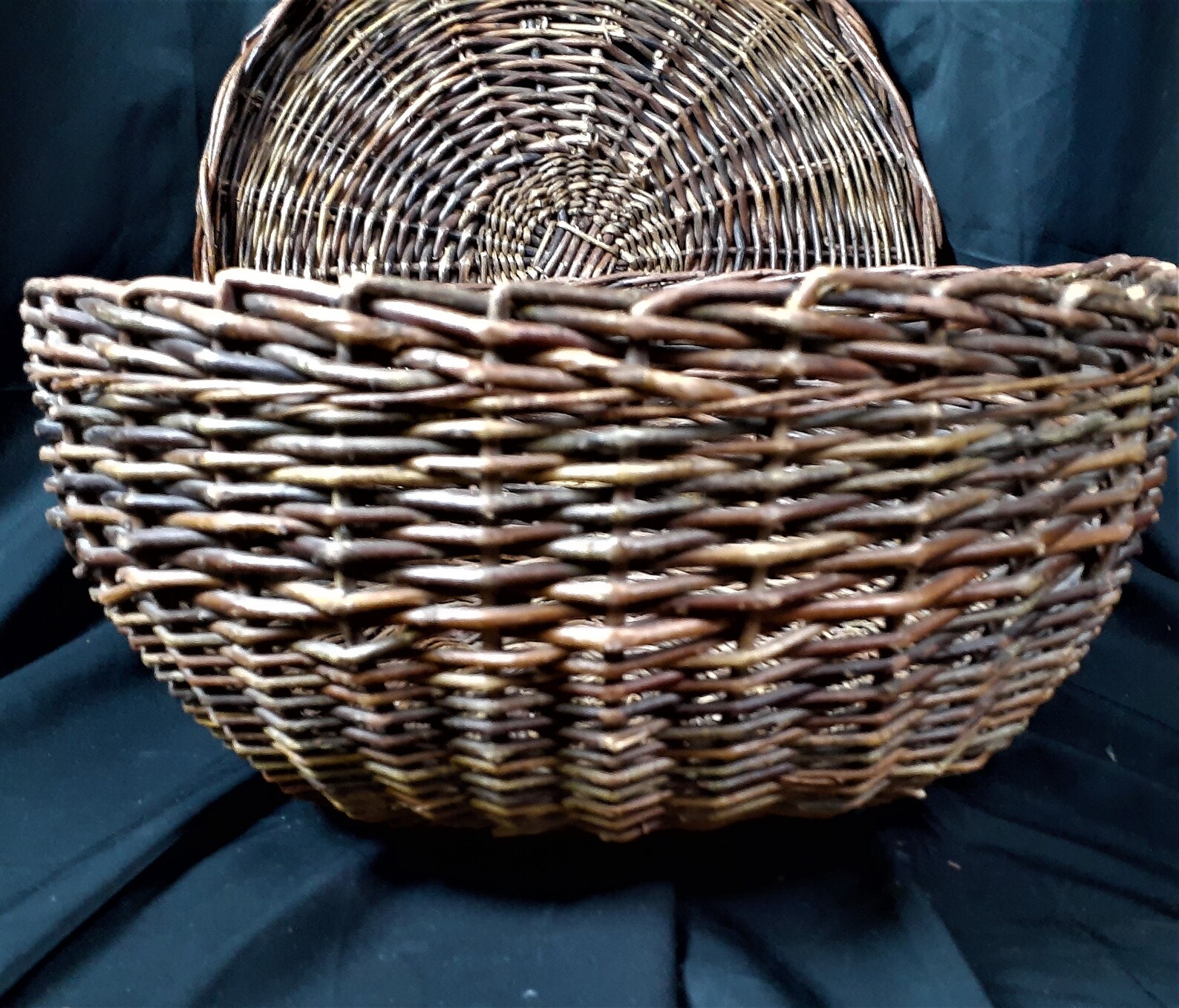 Antique Lidded Willow Basket Extra Large Primitive French Etsy