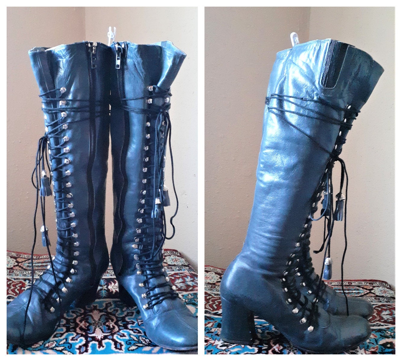Tall Granny Boots - Etsy