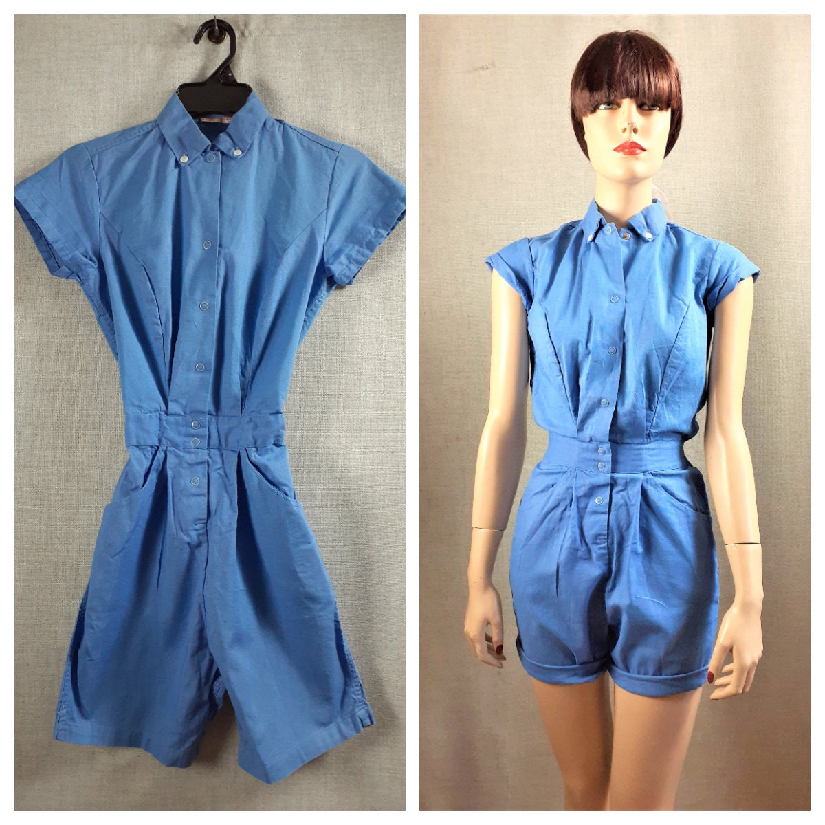 40s 50s Cotton Women's Romper Gymsuit / 50's Gym Etsy