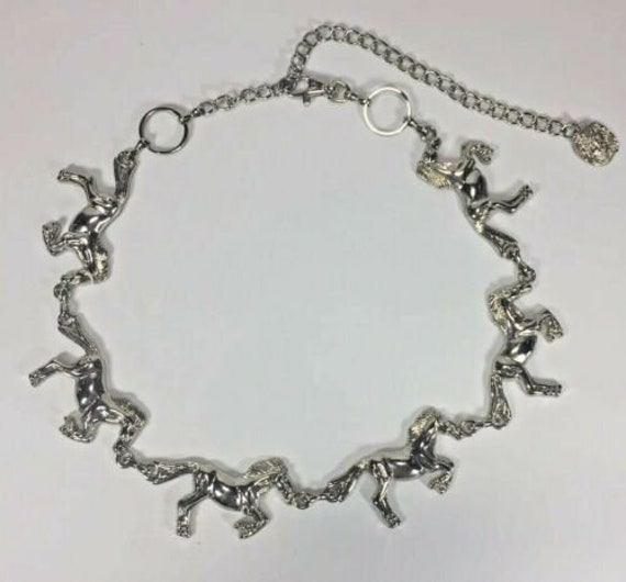 80's Ann Klein Chain Belt - RARE Silver Tone Derby