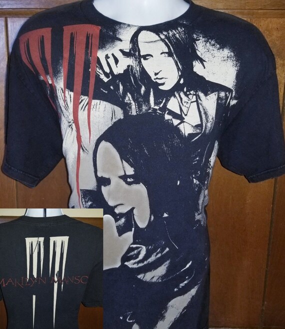 RARE 1990 Marilyn Manson All Over Tshirt - Concer… - image 2