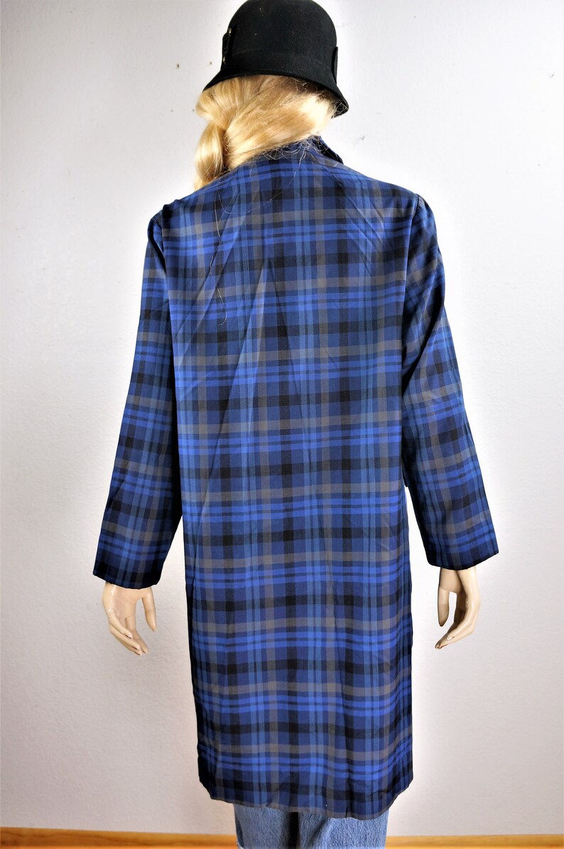 60/'s Spring Light Weight Punker Coat Hipster Raincoat UK MOD 60/'s MOD Era Blue Plaid Rain Coat 60/'s Mod Raincoat