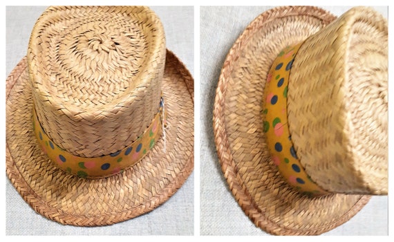 Early 60's Pork Pie Straw Mens Hat - 50's 60's Men
