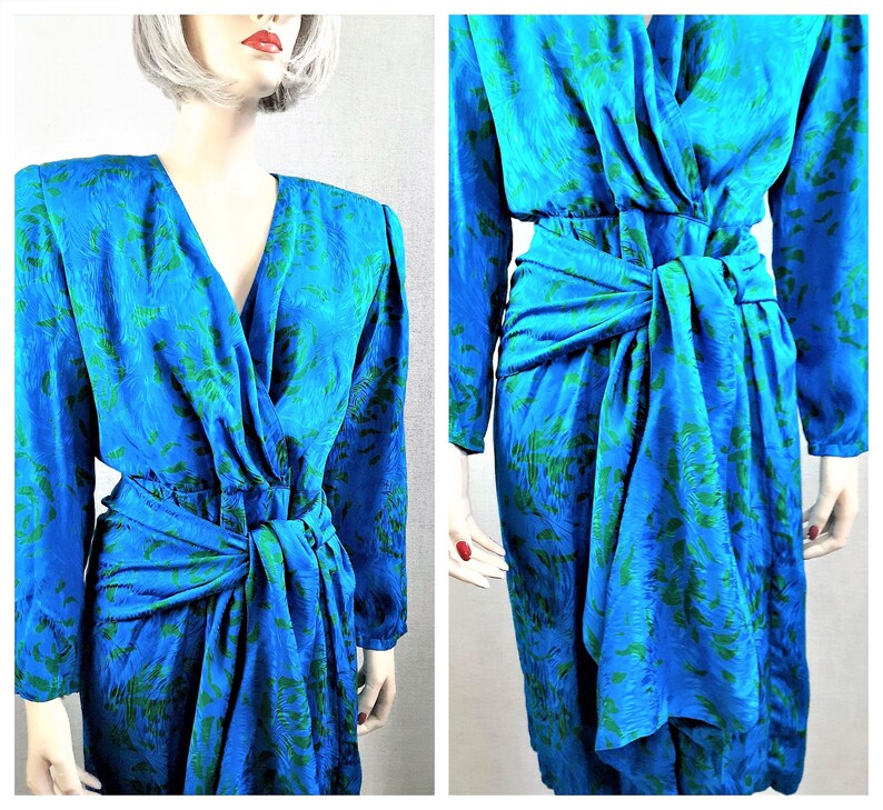 Designer Silk Sarong Dress Korean Couture Silk Dress Pure Silk Wrap Secretary Dress Nora Noh Silk Wrap Dress